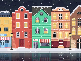 Jigsaw Puzzle «Winter night in the city»