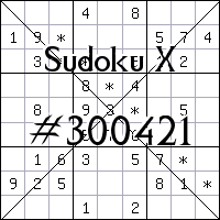 Судоку-диагональ №300421