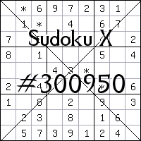Судоку-диагональ №300950