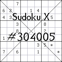 Судоку-диагональ №304005