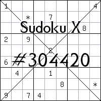 Судоку-диагональ №304420