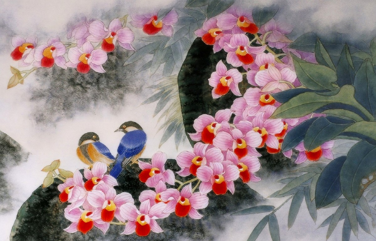 Китайская живопись Орхидея