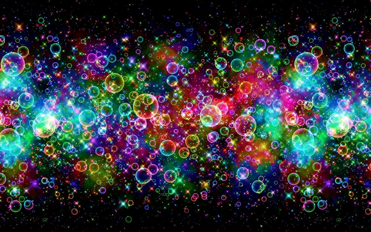Разноцветные мыльные пузыри. Красивые красочные обои. Разноцветный фон. Яркая заставка.