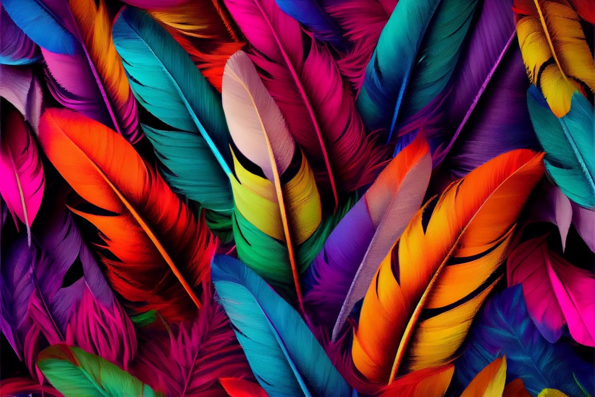 Пазл Разноцветные перья