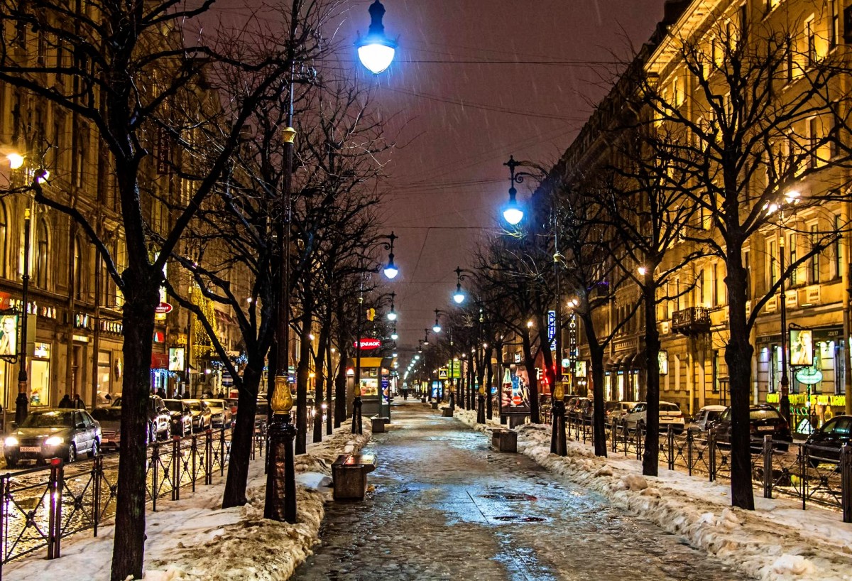 Улица большая Конюшенная Санкт-Петербург зима