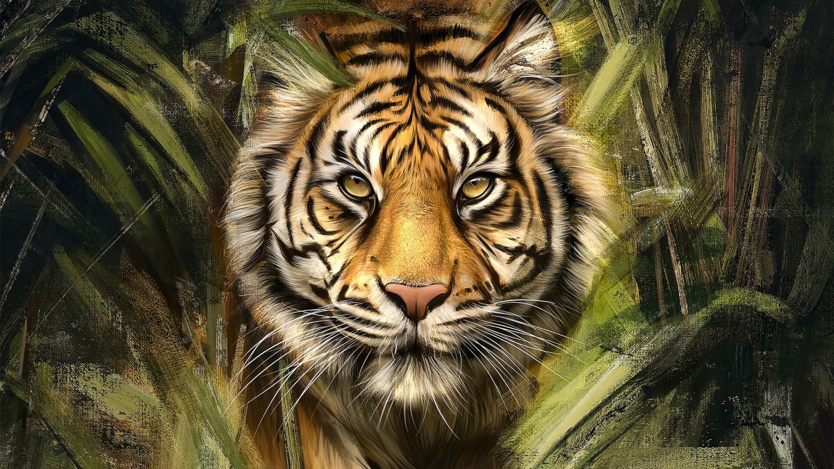 Пазл Тигр в джуглях