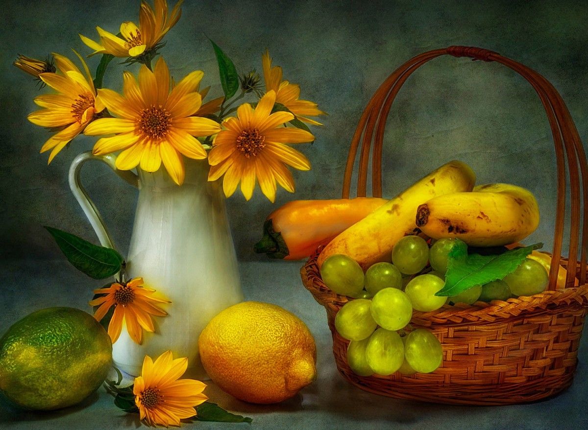 Пазл Цветы и фрукты 