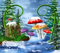 Jigsaw Puzzle 3d mushrooms