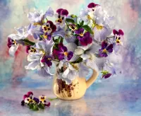 Quebra-cabeça  Pansies and irises