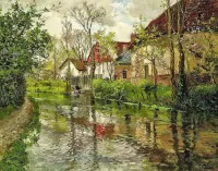 Пазл  Cottages by a river