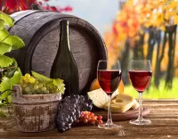 Пазл  Вино и виноград 