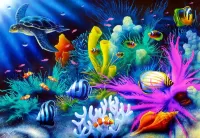 Puzzle  Bright underwater world