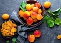 Jigsaw Puzzle Apricots and dried apricots