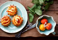 Jigsaw Puzzle apricot cupcakes