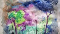 パズル watercolor forest