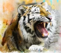 Quebra-cabeça Watercolor tiger