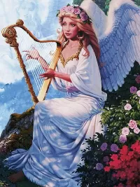 Puzzle Angel playing music