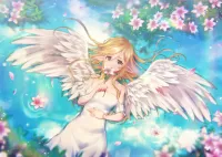 Puzzle Angel with a flower