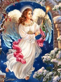 Puzzle Angel with candle