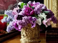 パズル Antique vase flowers