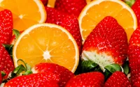 Jigsaw Puzzle Oranges and strawberries