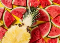 Jigsaw Puzzle Watermelon and pineapple