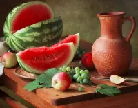 Puzzle Watermelon and jug