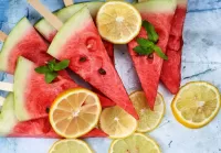 Quebra-cabeça Watermelon and lemon