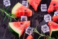 Jigsaw Puzzle Watermelon and rosemary