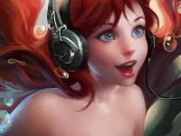 Bulmaca Ariel with headphones