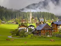 Jigsaw Puzzle Austria village forest