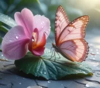 Jigsaw Puzzle Butterfly and Orchid