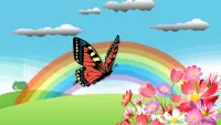 Bulmaca Butterfly and rainbow