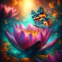 Slagalica Butterfly on lotus