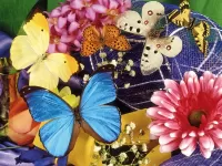 Quebra-cabeça Butterflies and flowers