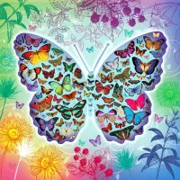 Puzzle Butterflies and flowers