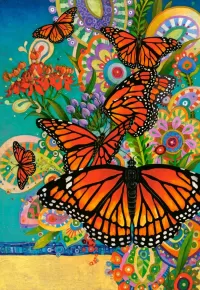 Jigsaw Puzzle Monarch Butterflies