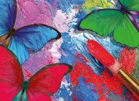 Jigsaw Puzzle Butterflies in painting