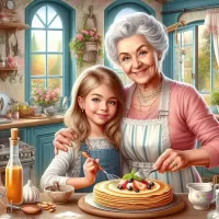パズル Grandmother and granddaughter