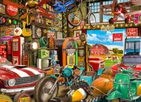 Jigsaw Puzzle Biker Garage