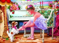 Jigsaw Puzzle ballerina and puppy