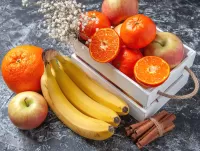 Jigsaw Puzzle Bananas with citrus