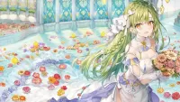 パズル Swimming pool with flowers