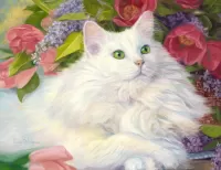 Jigsaw Puzzle White cat