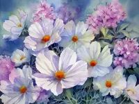 Jigsaw Puzzle White cosmos
