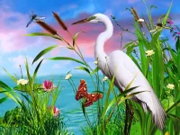 Quebra-cabeça White heron