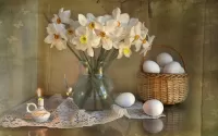 Quebra-cabeça White daffodils