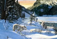 Jigsaw Puzzle white hunters