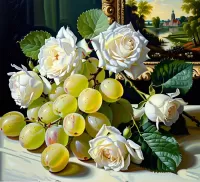 Rätsel White roses and grapes