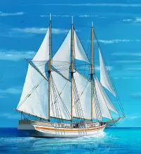 パズル White sailboat